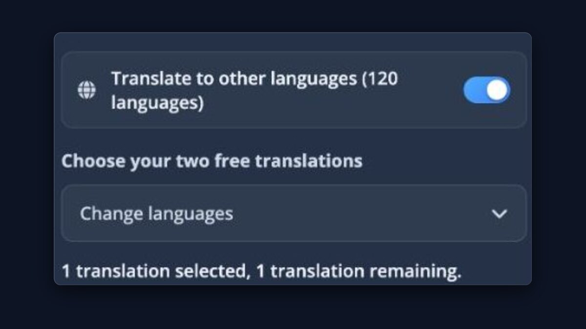 Übersetze deine Transkription